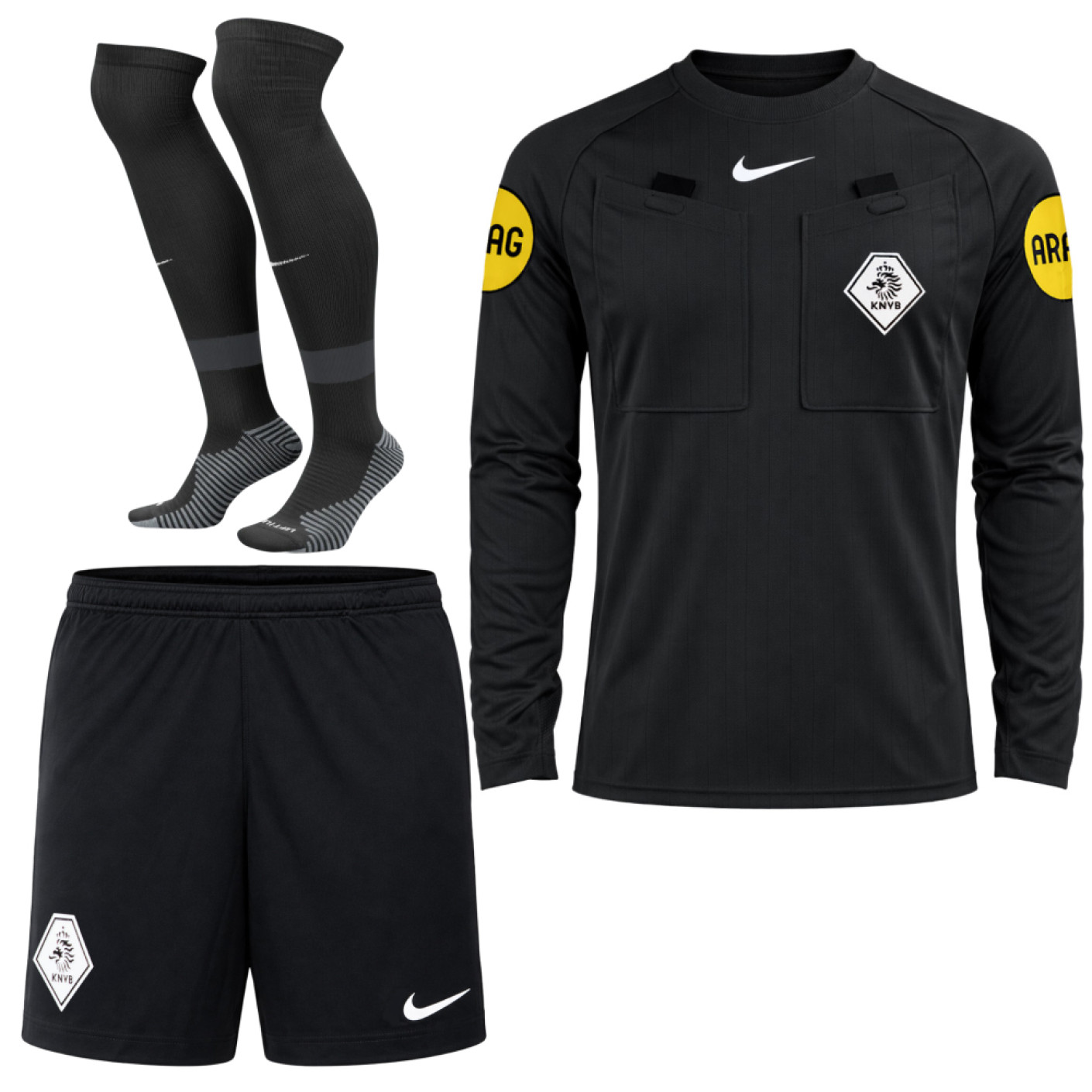 Nike KNVB Scheidsrechterstenue  2026-2028 Lange Mouwen Zwart Wit