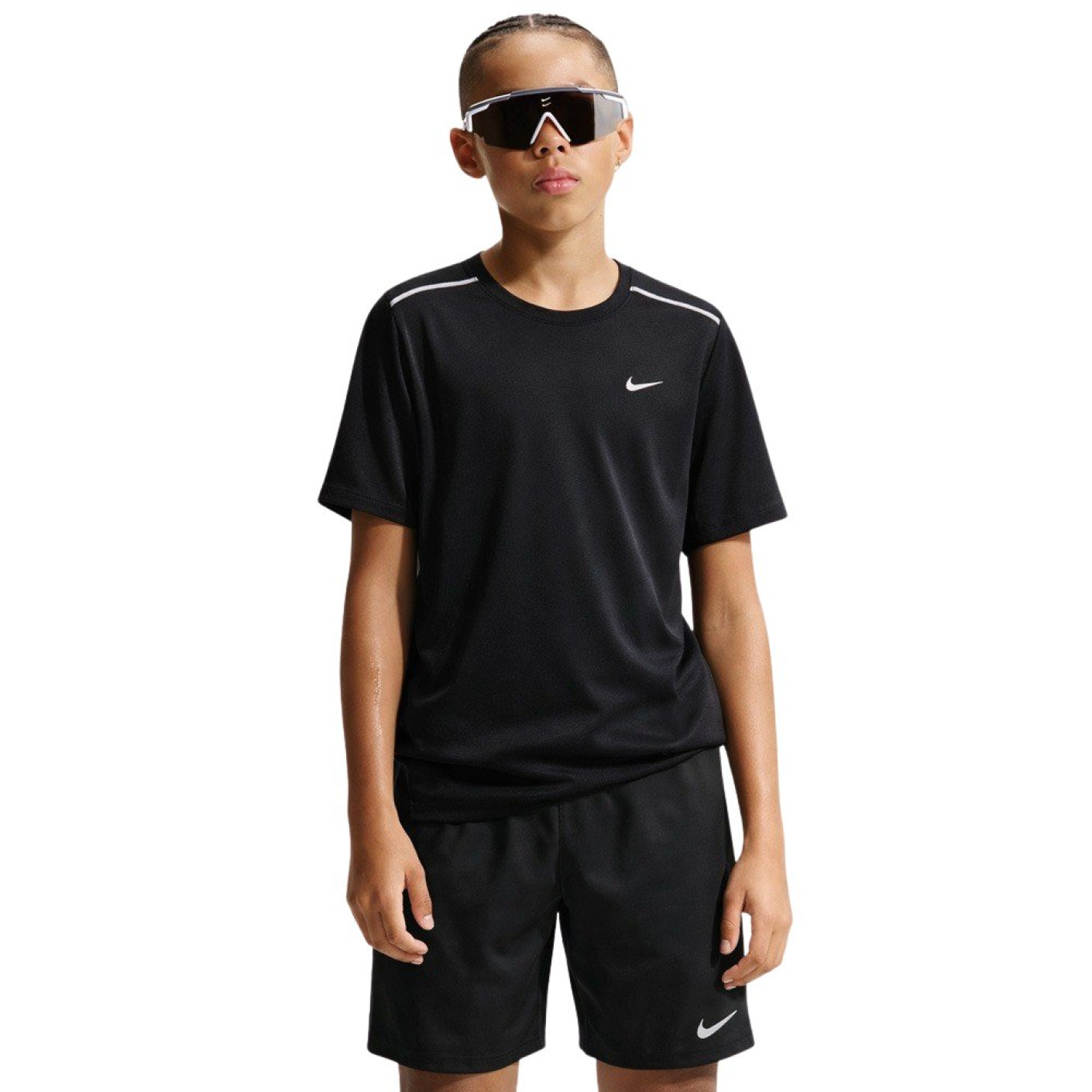 Nike Trainingsset Miler Kids Zwart Zilver