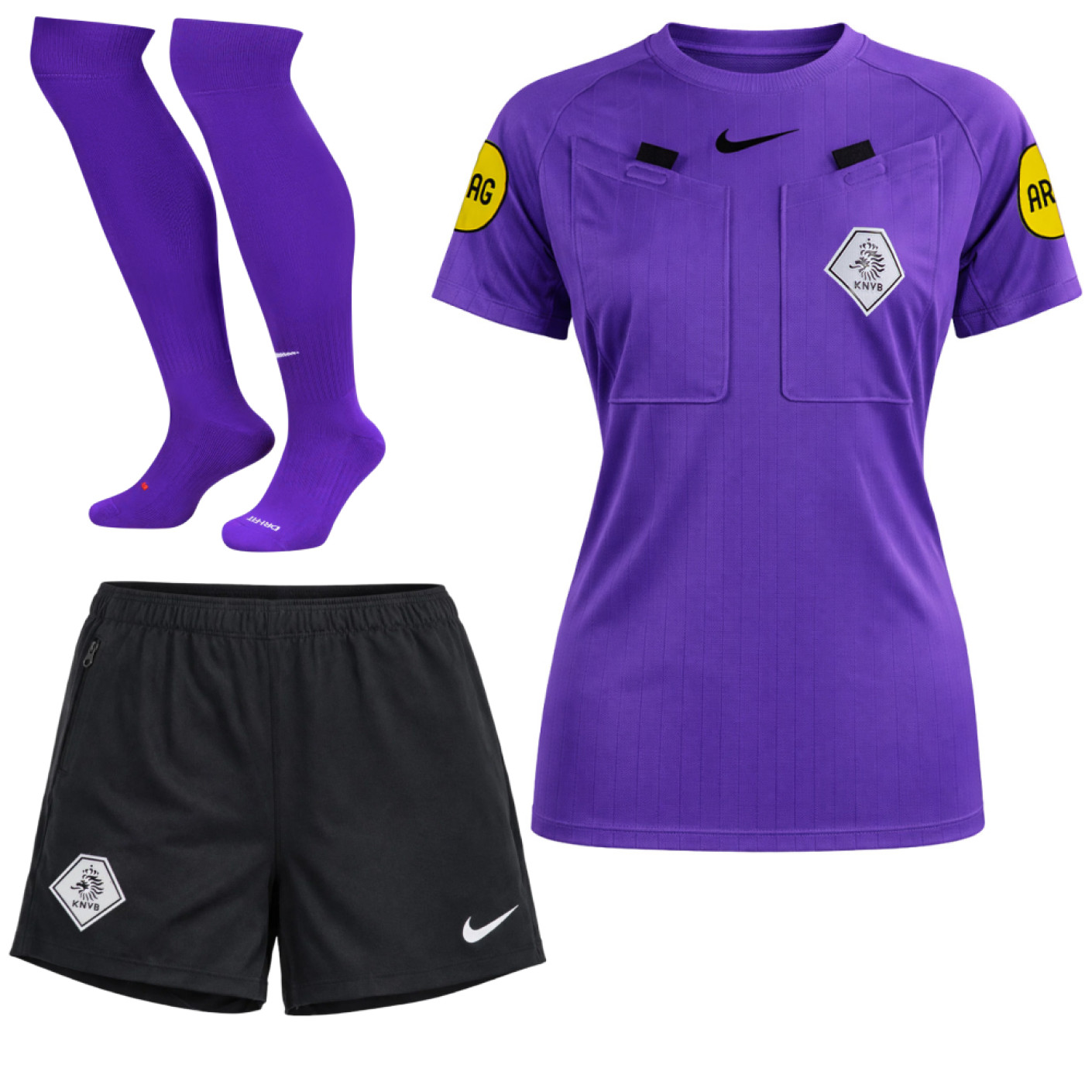 Nike KNVB Scheidsrechterstenue 2026-2028 Dames Paars Zwart