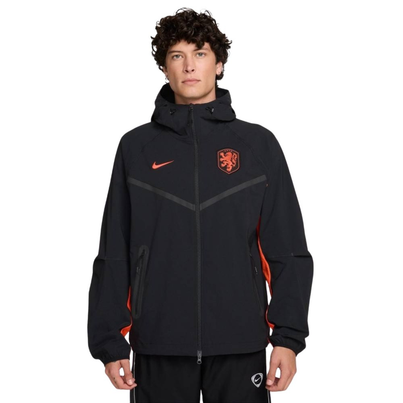 Nike Netherlands Tech Woven Training Jacket 2026-2028 Black Bright Orange