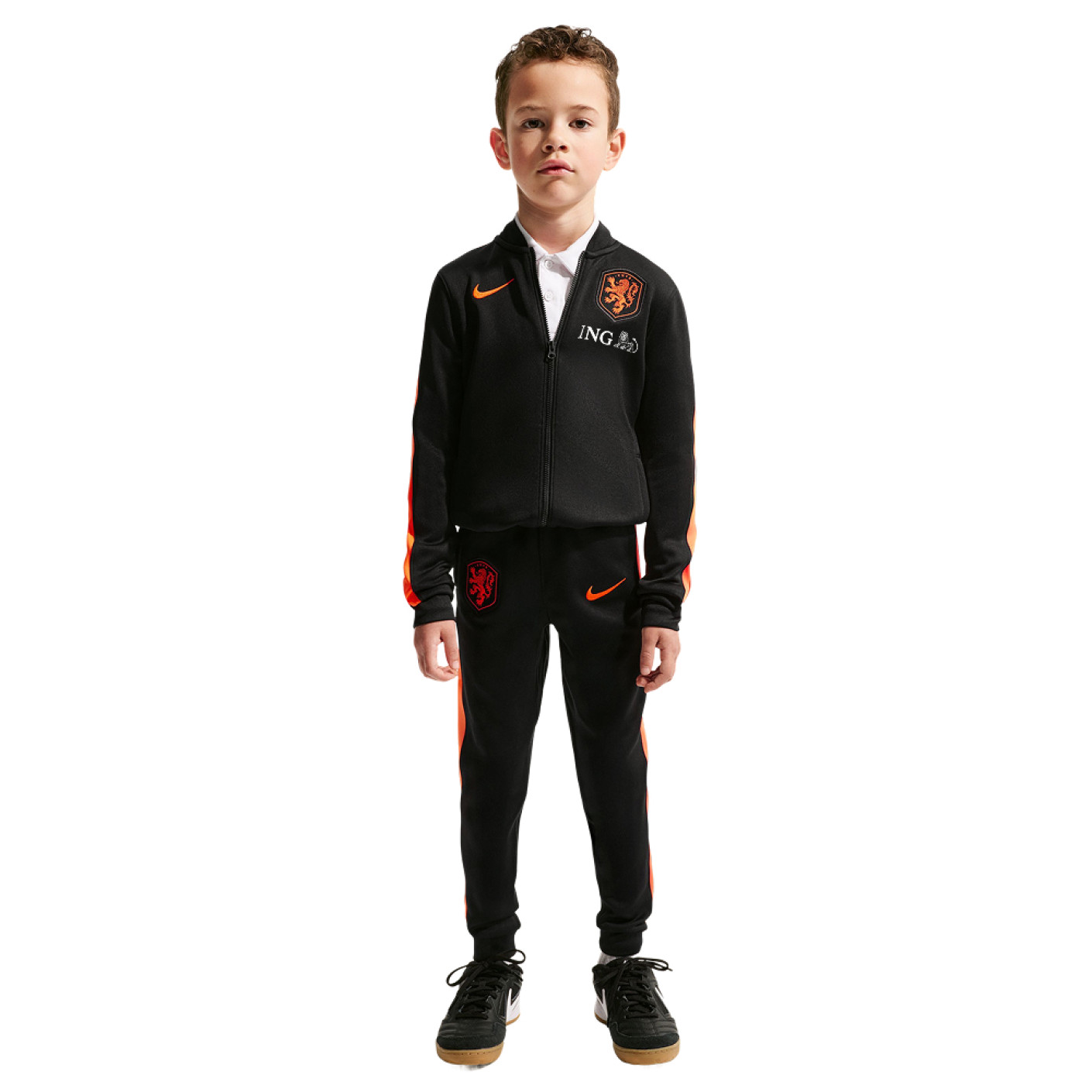 Nike Dutch Team Strike Full-Zip Tracksuit 2026-2028 Toddlers Black Bright Orange
