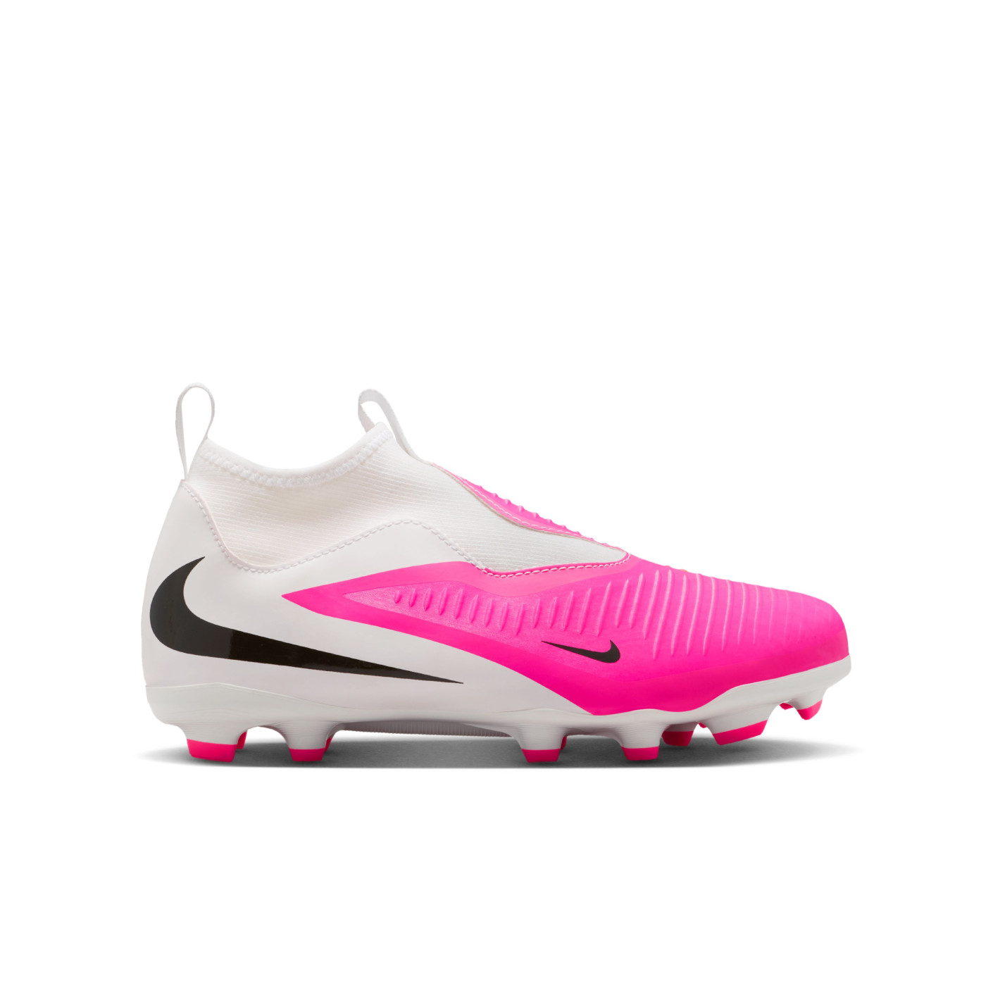 Nike Phantom 6 Academy High (MG) Gras / Kunstgras Voetbalschoenen Kids Wit Felroze Zwart
