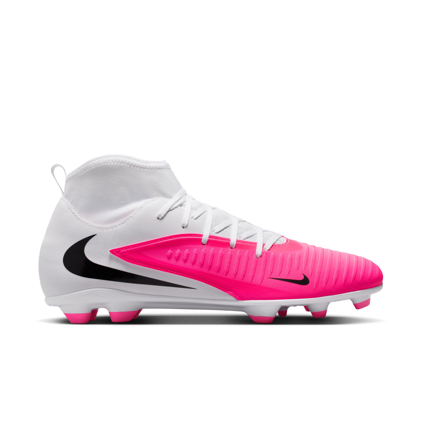 Nike Phantom 6 Club High (MG) Gras / Kunstgras Voetbalschoenen Wit Felroze Zwart