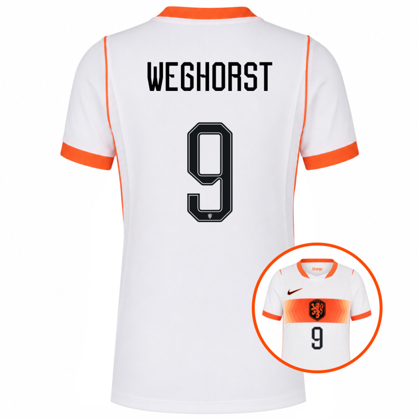 Nike Nederlands Elftal Weghorst 9 Uitshirt 2026-2028 Kids