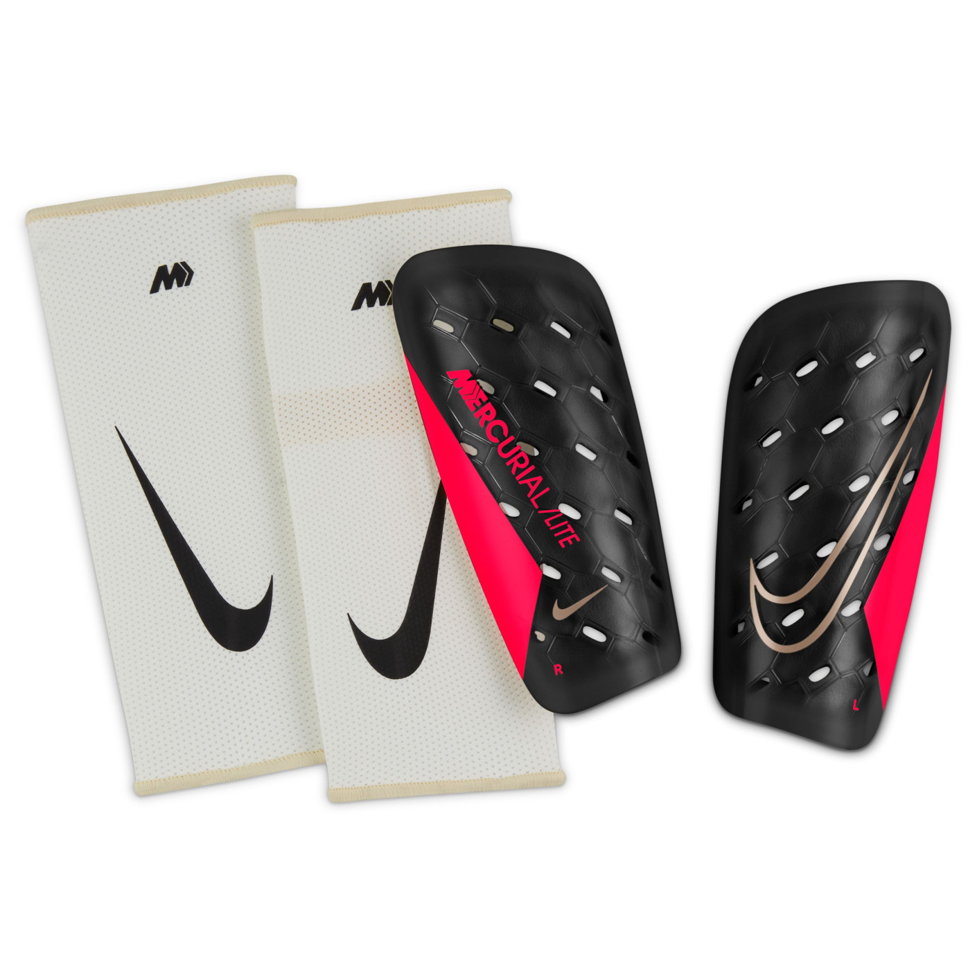 Nike Scheenbeschermers Mercurial Lite Zwart Felrood Goud