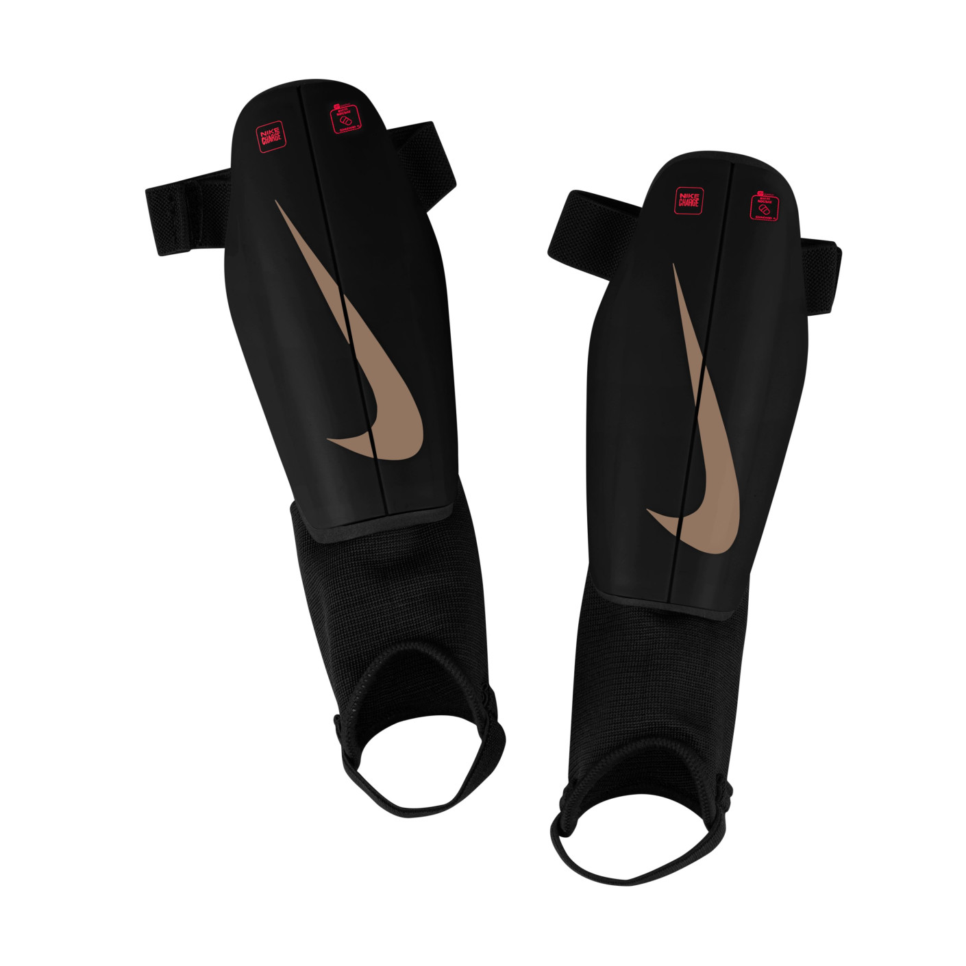Nike Charge Kids Shin Guards Black Bright Red Gold