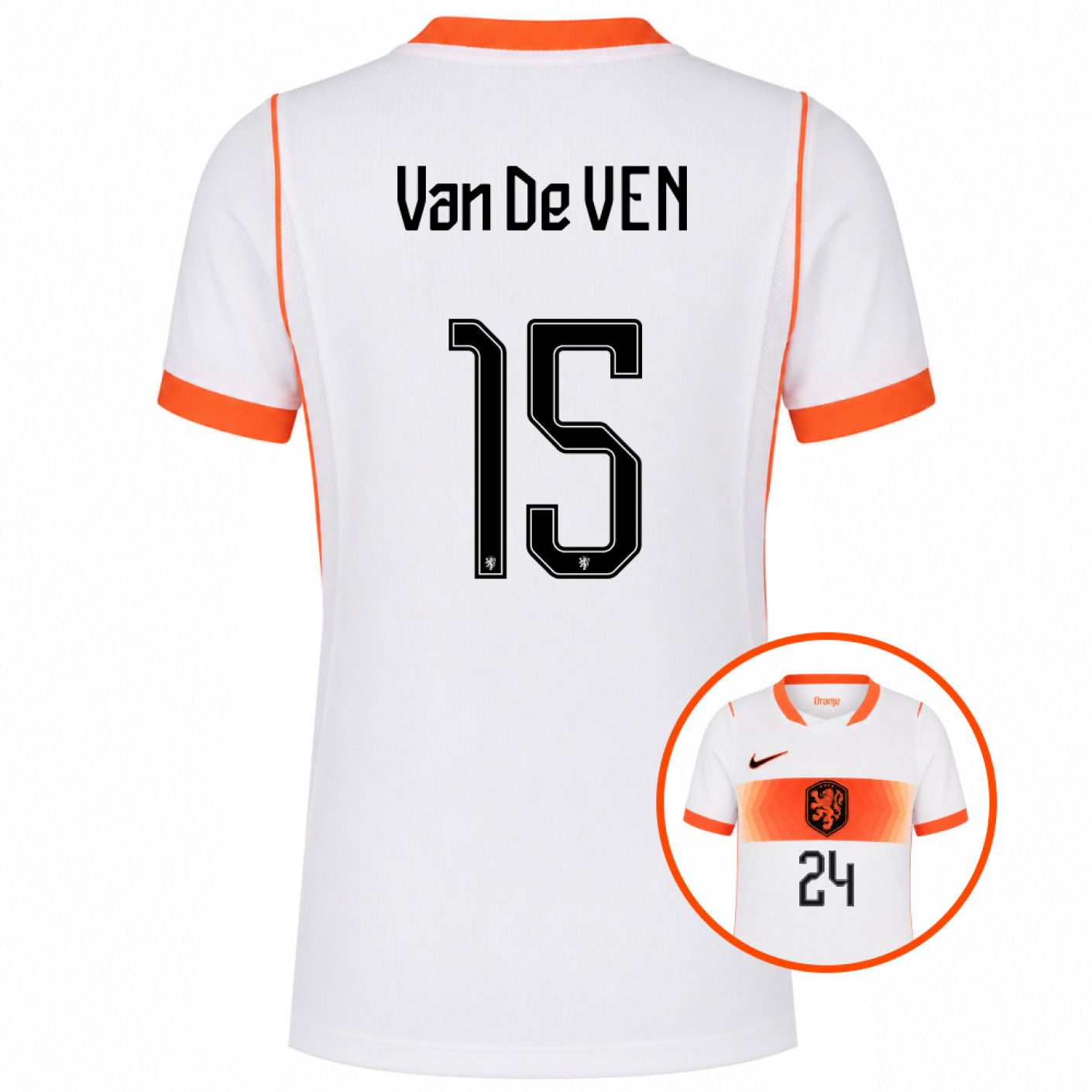 Nike Nederlands Elftal Van De Ven 15 Uitshirt 2026-2028 Kids