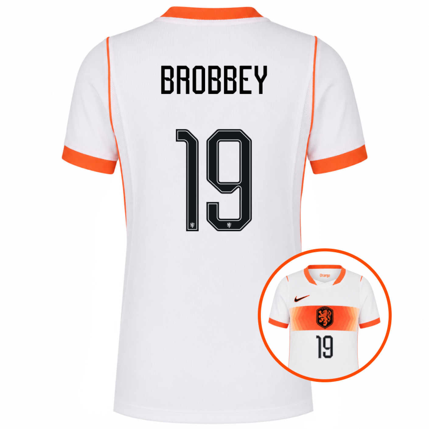Nike Nederlands Elftal Brobbey 19 Uitshirt 2026-2028 Kids