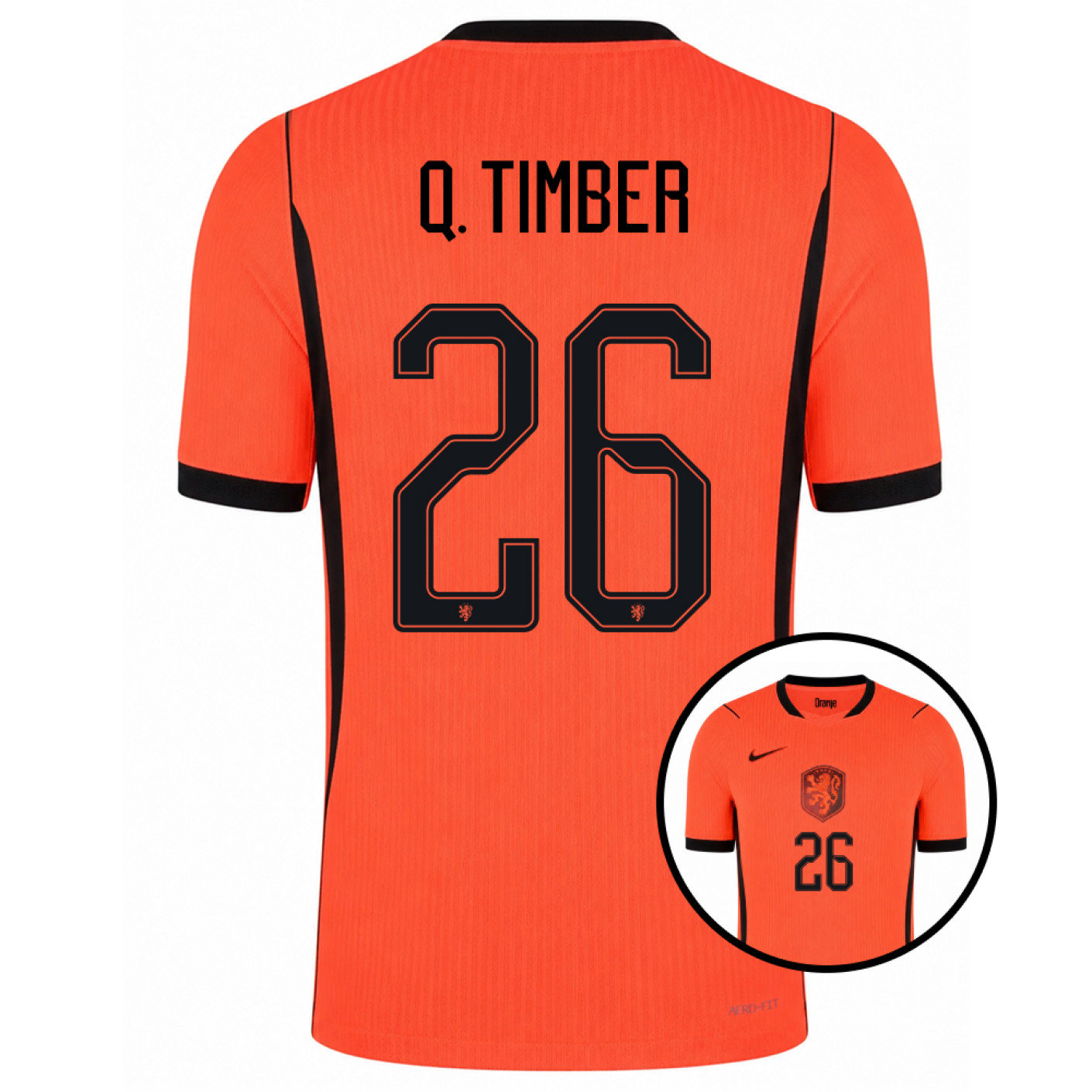Nike Nederlands Elftal Q. Timber 26 Thuisshirt Authentic 2026-2028