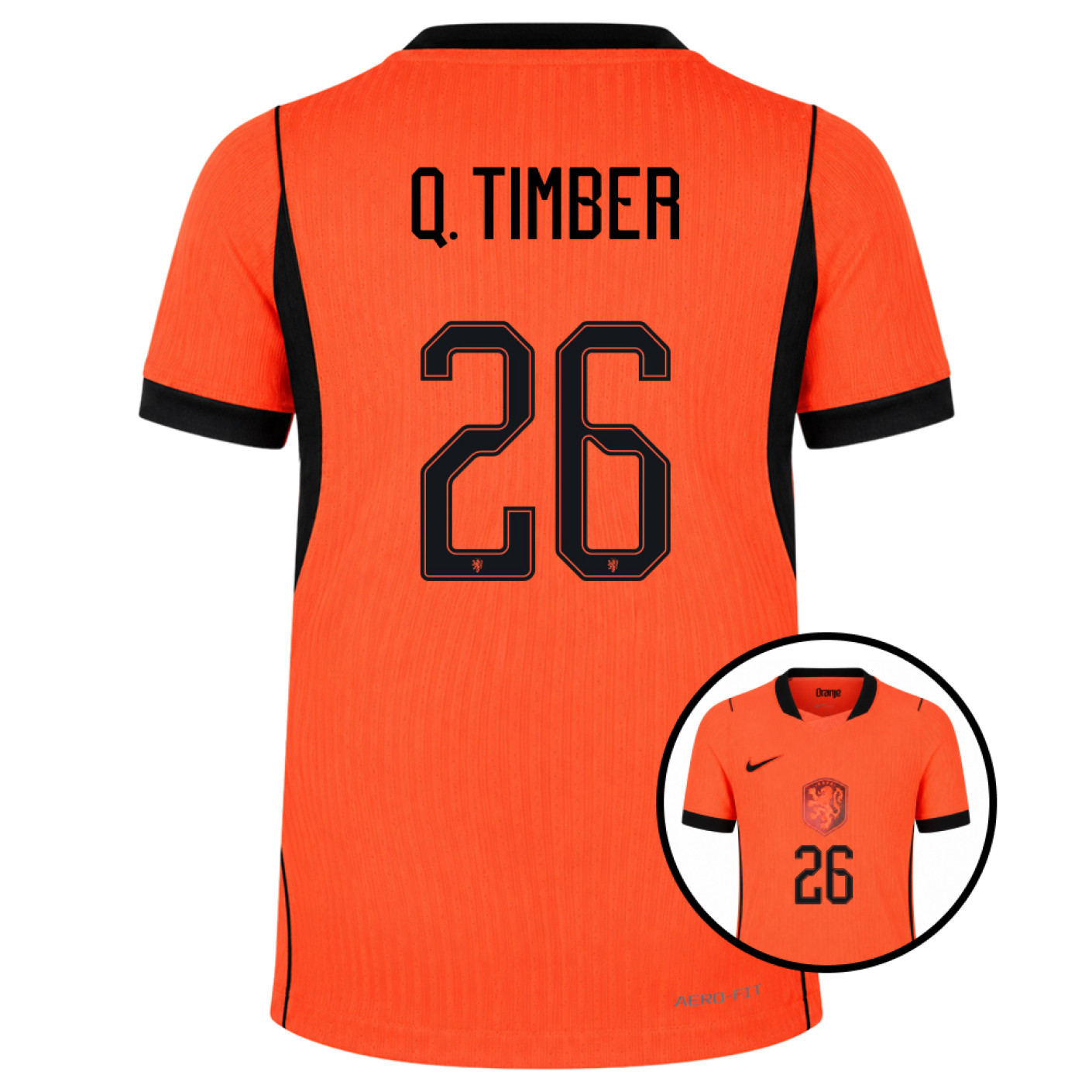 Nike Dutch Team Q. Timber 26 Authentic Home Shirt 2026-2028 Kids