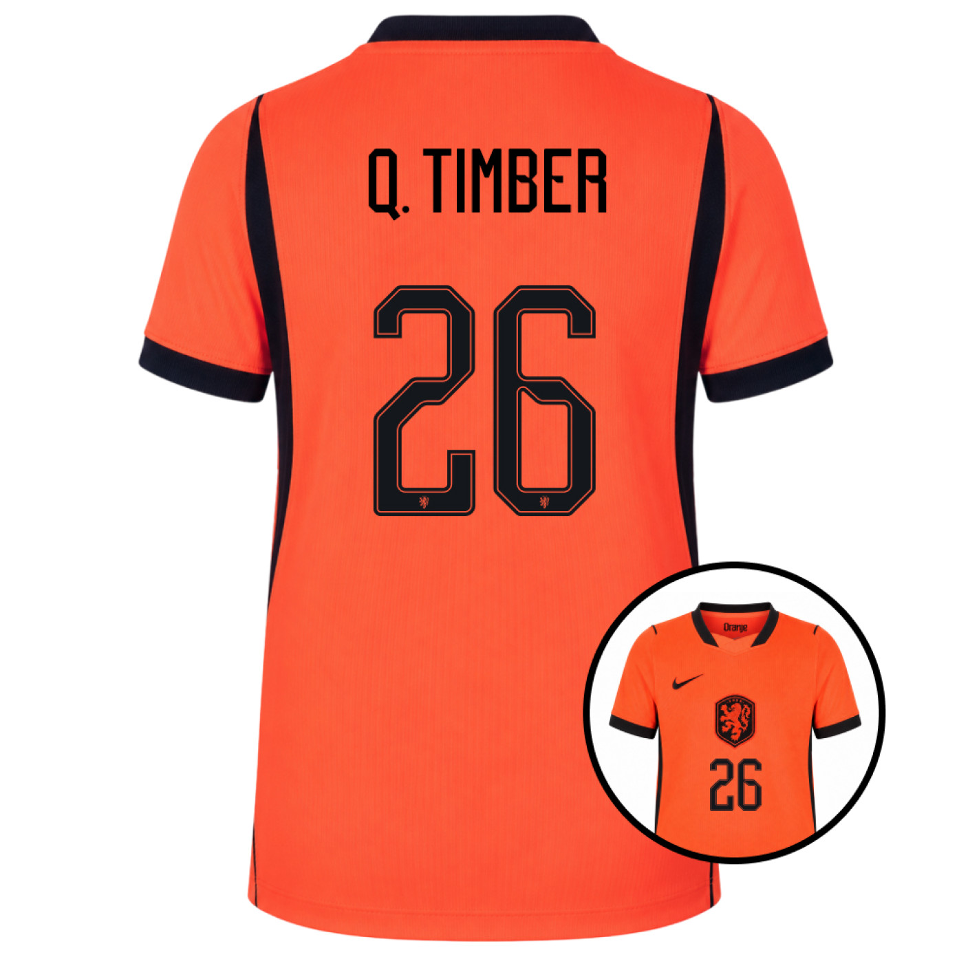 Nike Nederlands Elftal Q. Timber 26 Thuisshirt 2026-2028 Kids