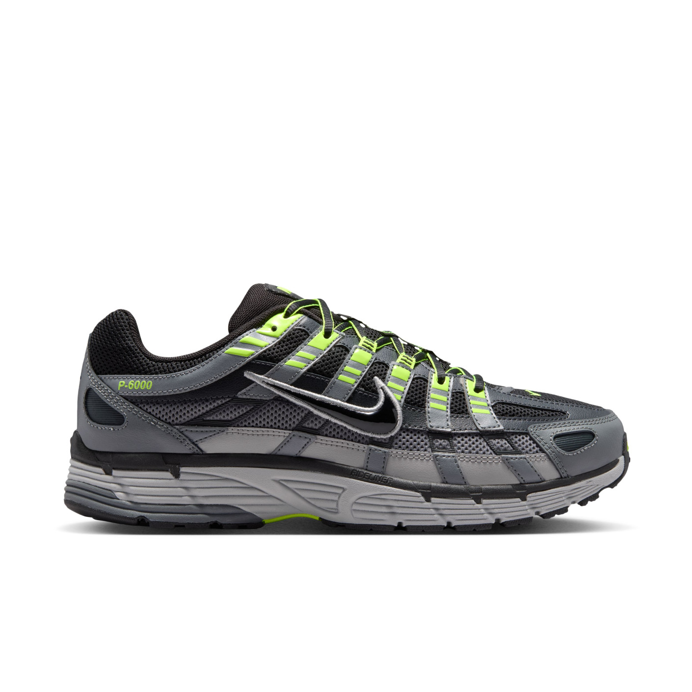 Nike Sneakers P-6000 Zwart Metallic Zilver Neongeel