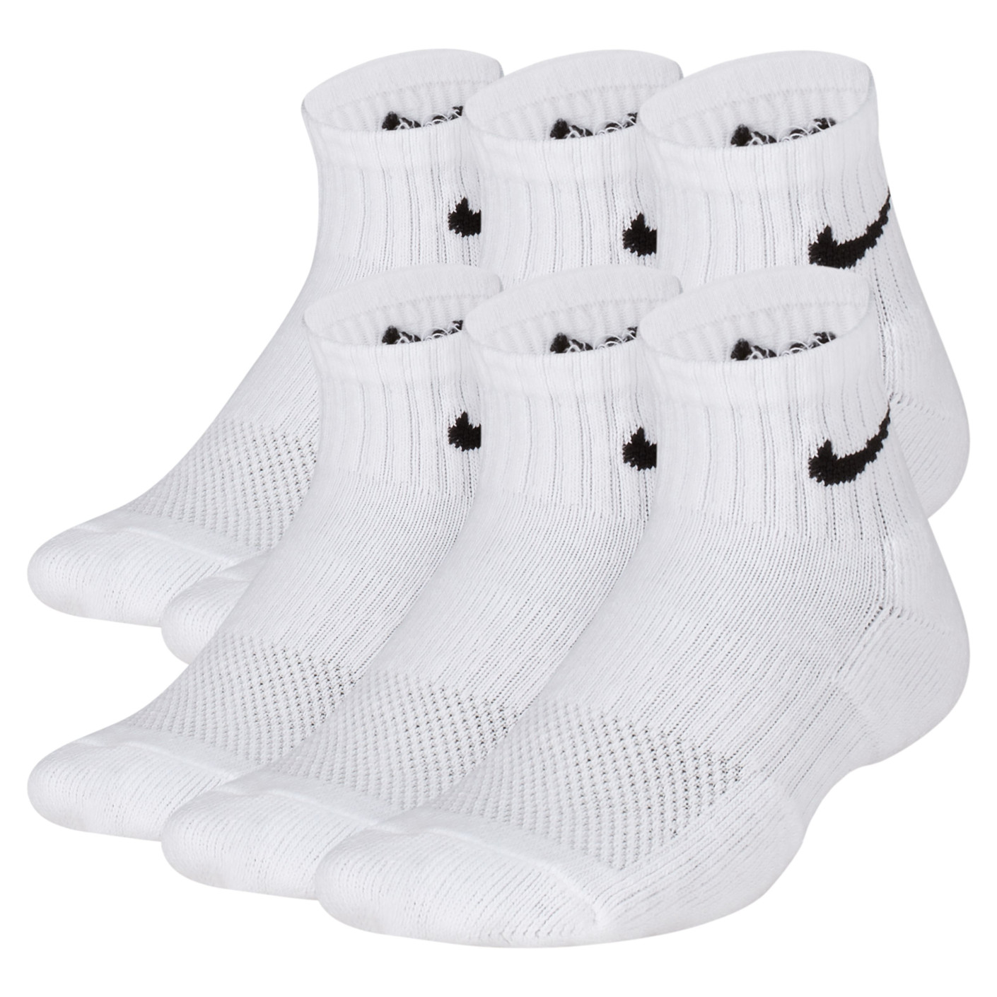 Nike Sokken Everyday Halfhoog 6-Pack Kids Wit Zwart