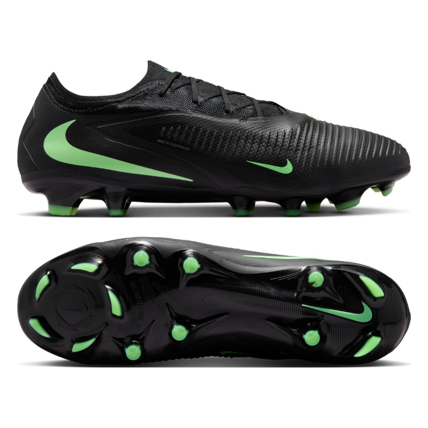 Nike Phantom 6 Low Pro (FG) Gras Football Boots Black Bright Green