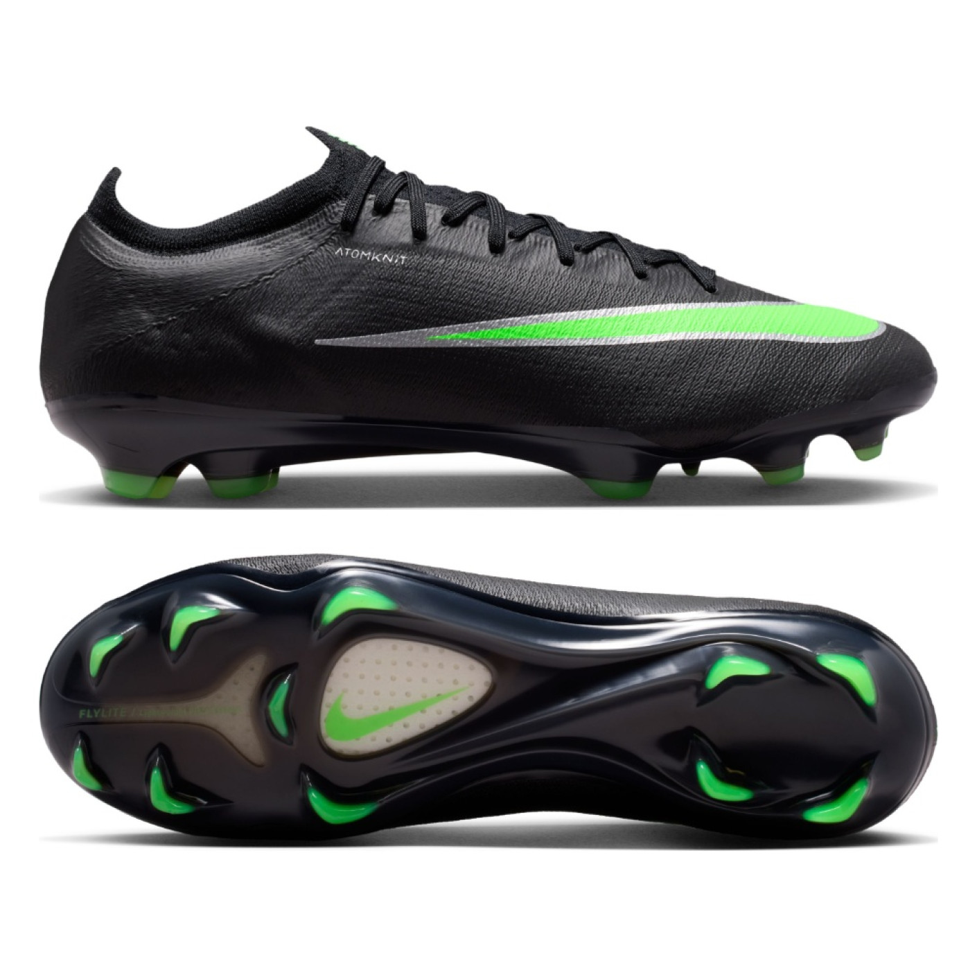 Nike Mercurial Vapor 17 Elite Grass (FG) Football Boots Black Bright Green Silver Grey
