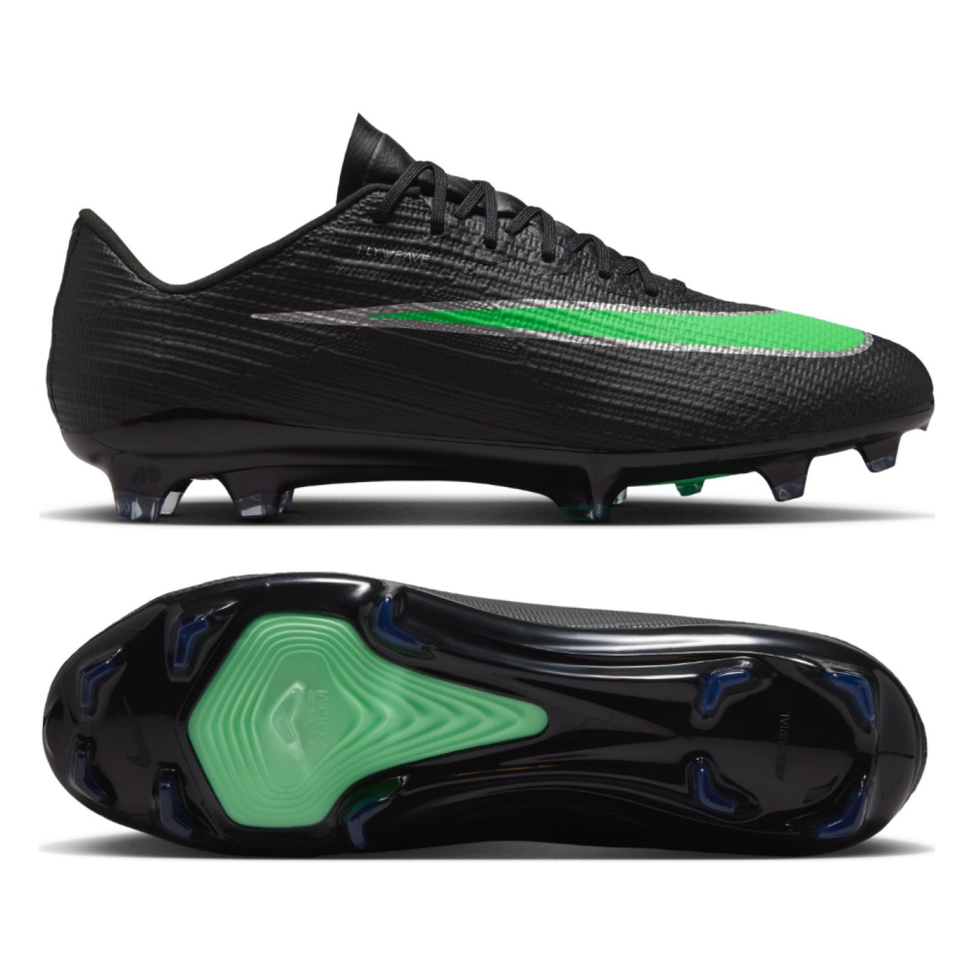 Nike Zoom Mercurial Superfly 11 Pro (FG) Gras Football Boots Black Bright Green Silver Grey