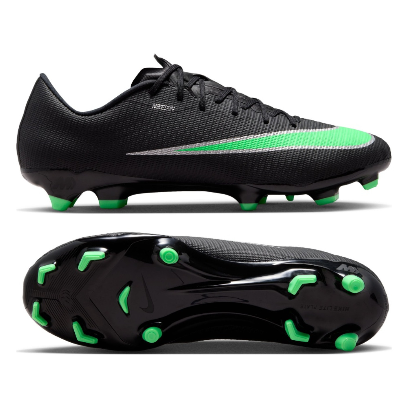 Nike Mercurial Vapor 17 Academy (MG) Gras / Kunstgras Voetbalschoenen Zwart Felgroen Zilvergrijs