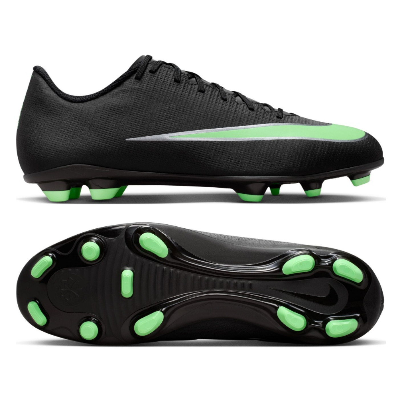 Nike Mercurial Vapor 17 Club (MG) Grass/Artificial Grass Football Boots Black Bright Green Silver Grey