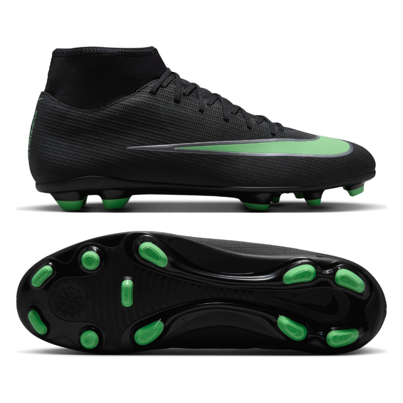 Nike Mercurial Superfly 11 Club (MG) Gras / Kunstgras Voetbalschoenen Zwart Felgroen Zilvergrijs