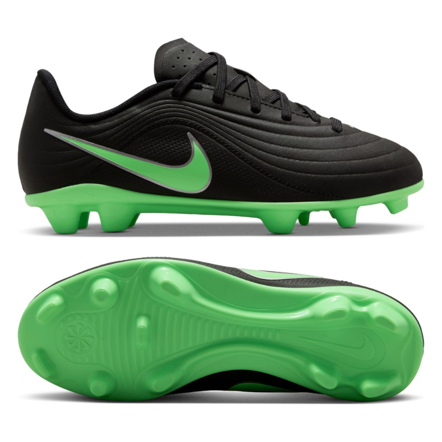 Nike Tiempo Maestro Club (MG) Gras / Kunstgras Voetbalschoenen Kids Zwart Felgroen Zilvergrijs