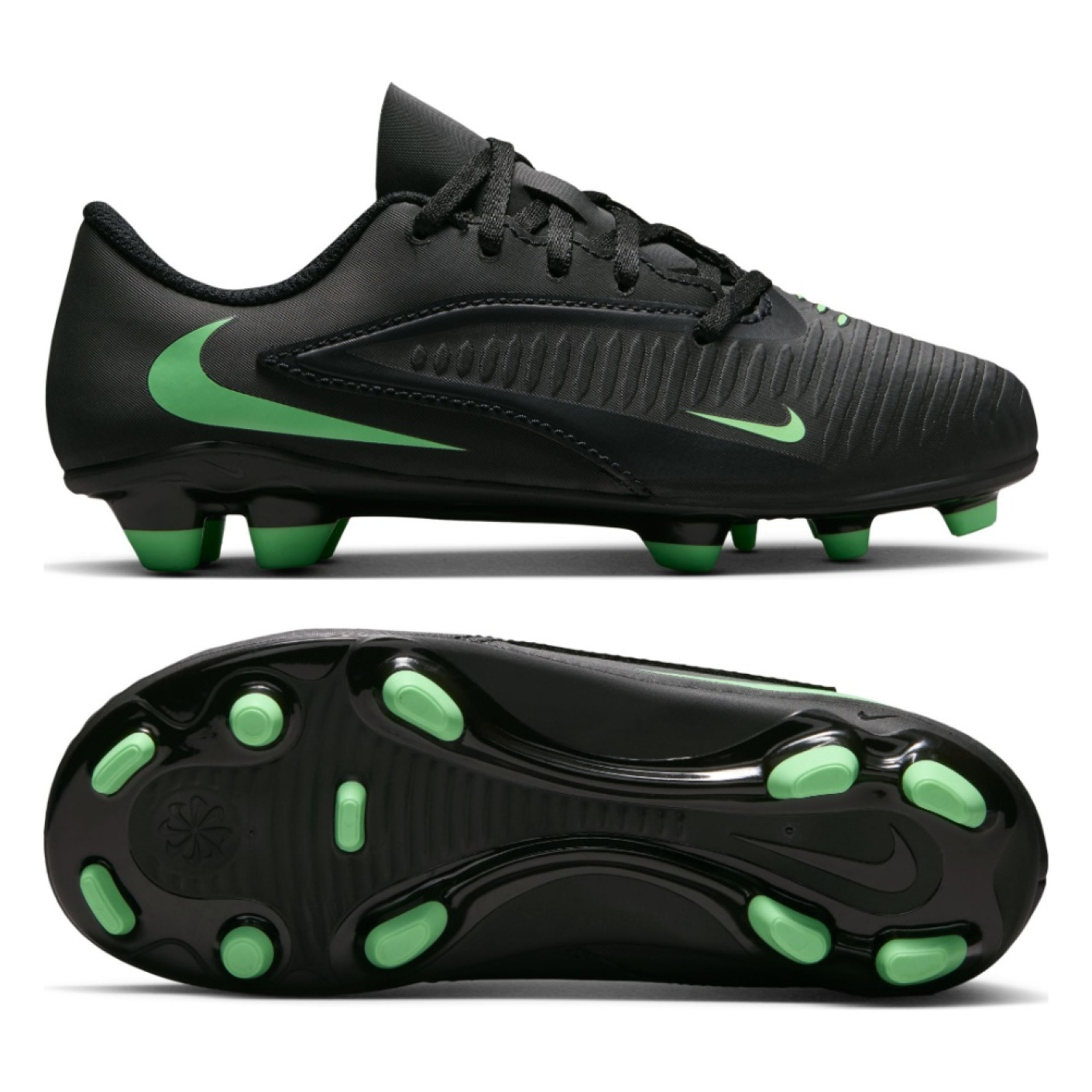 Nike Phantom 6 Low Club (MG) Grass/Artificial Grass Football Boots Toddlers Black Bright Green