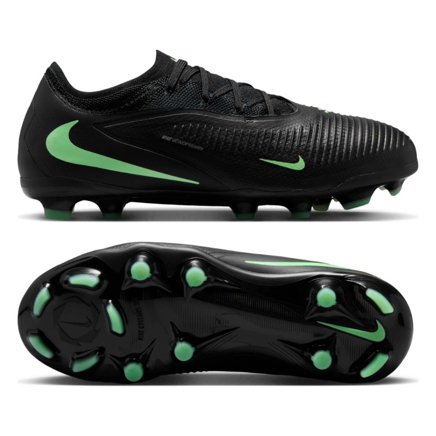 Nike Phantom 6 Low Pro (MG) Grass/Artificial Grass Football Boots Kids Black Bright Green