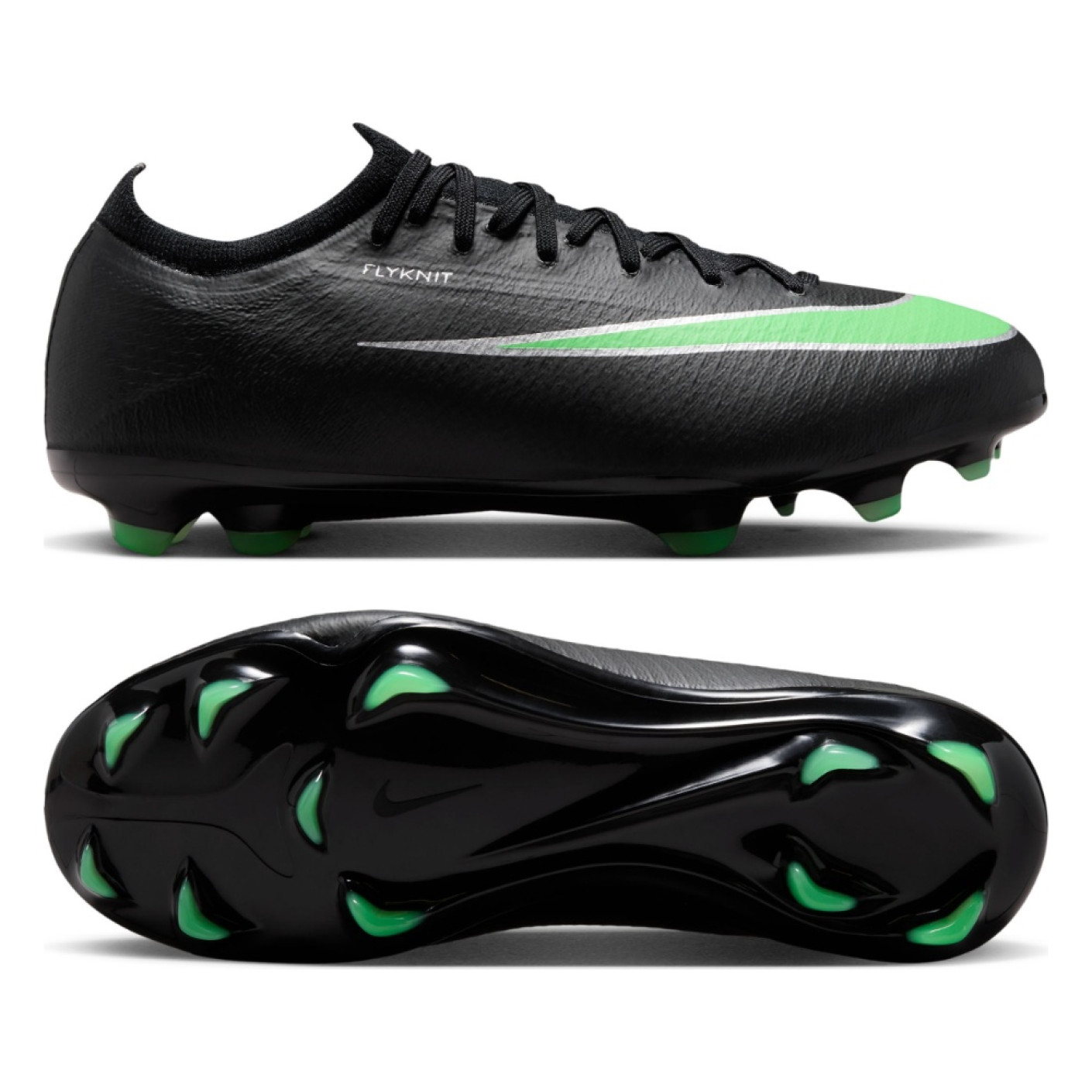 Nike Mercurial Vapor 17 Pro (FG) Gras Kids Football Boots Black Bright Green Silver Grey