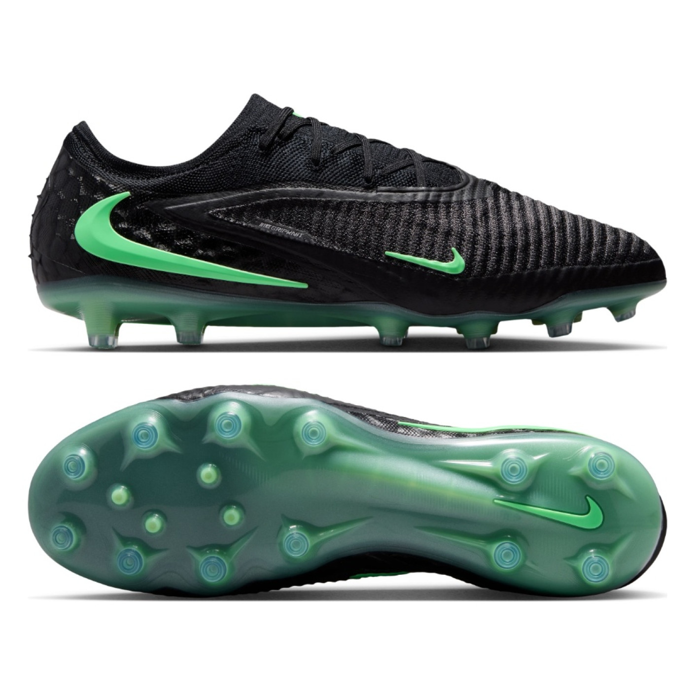 Nike Phantom 6 Low Elite (AG) Kunstgras Voetbalschoenen Zwart Felgroen