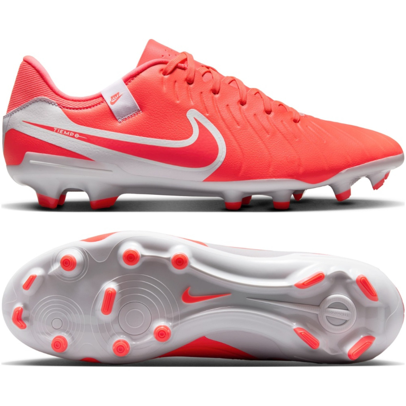 Nike Tiempo Legend 10 Academy Gras / Kunstgras Voetbalschoenen (MG) Felrood Wit