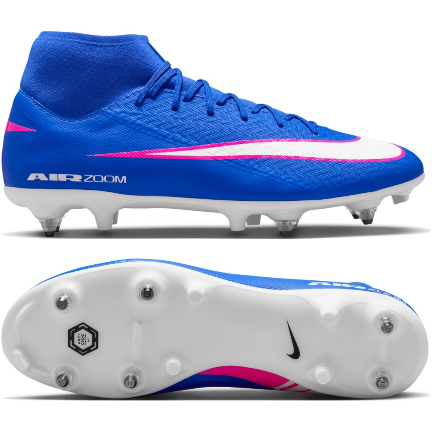 Nike Zoom Mercurial Superfly 10 Academy Iron Stud Football Boots (SG) Blue White Hot Pink