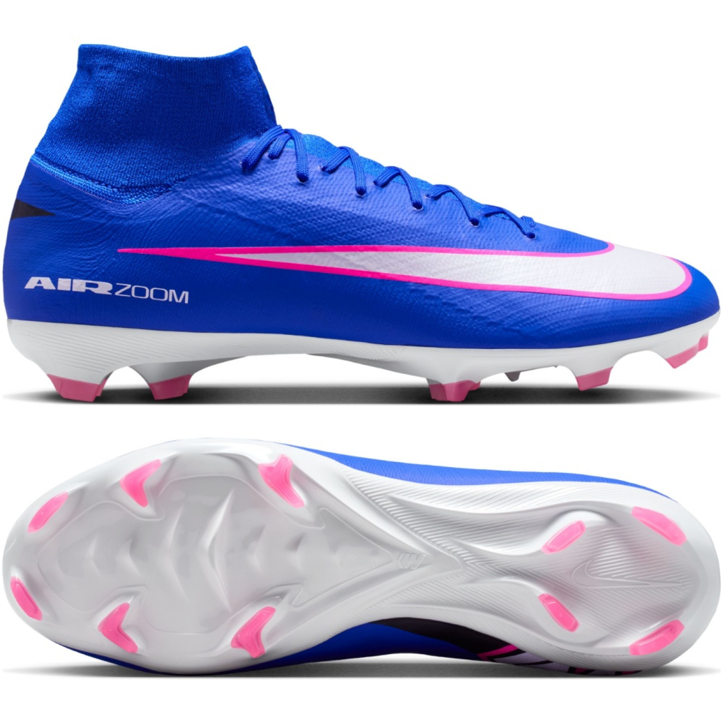 Nike Zoom Mercurial Pro Superfly 10 Gras Voetbalschoenen (FG) Blauw Wit Felroze