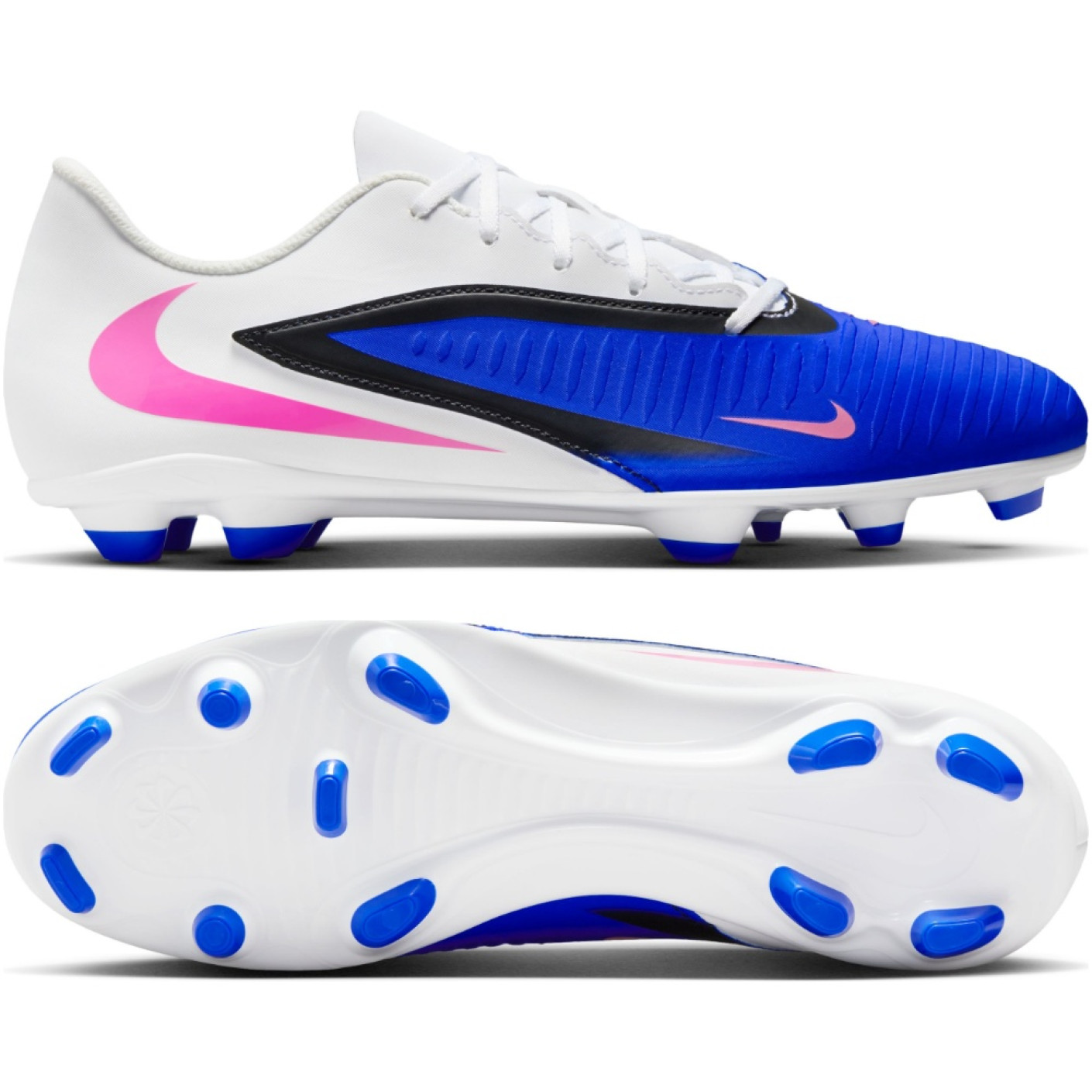 Nike Phantom 6 Club Low Gras / Kunstgras Voetbalschoenen (MG) Blauw Wit Felroze