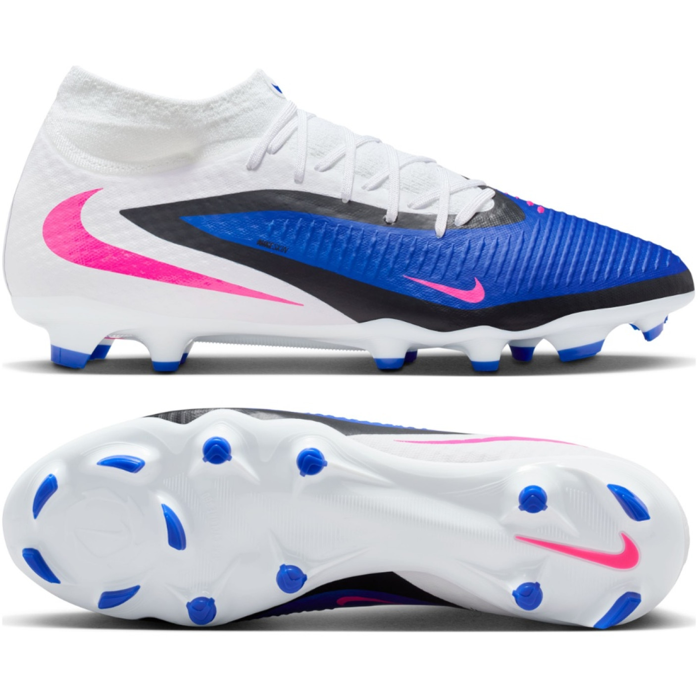 Nike Phantom 6 Academy High Grass/Artificial Grass Football Boots (MG) Blue White Hot Pink