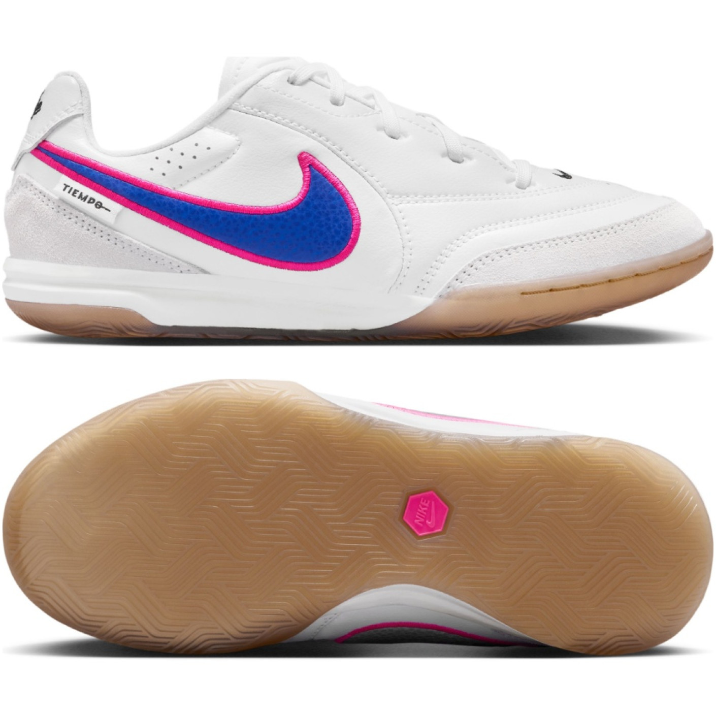 Nike Tiempo Street Football Shoes Streetgato Kids White Blue Hot Pink