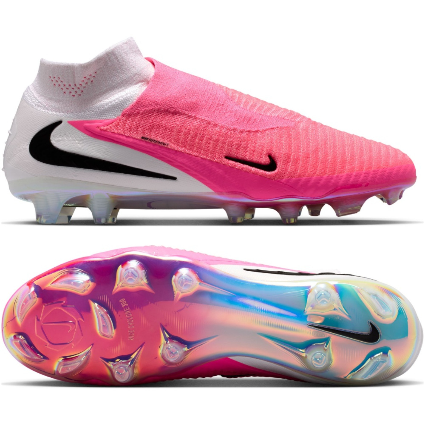Nike Phantom 6 High Elite (FG) Gras Football Boots White Hot Pink Black