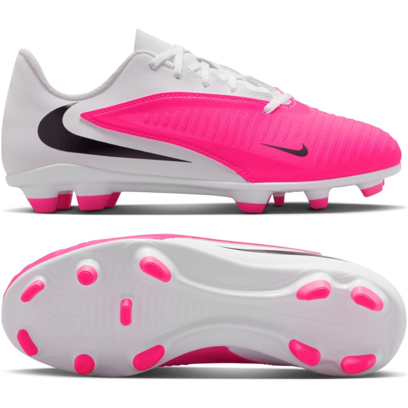 Nike Phantom 6 Low Club (MG) Grass/Artificial Grass Football Boots Kids White Hot Pink Black