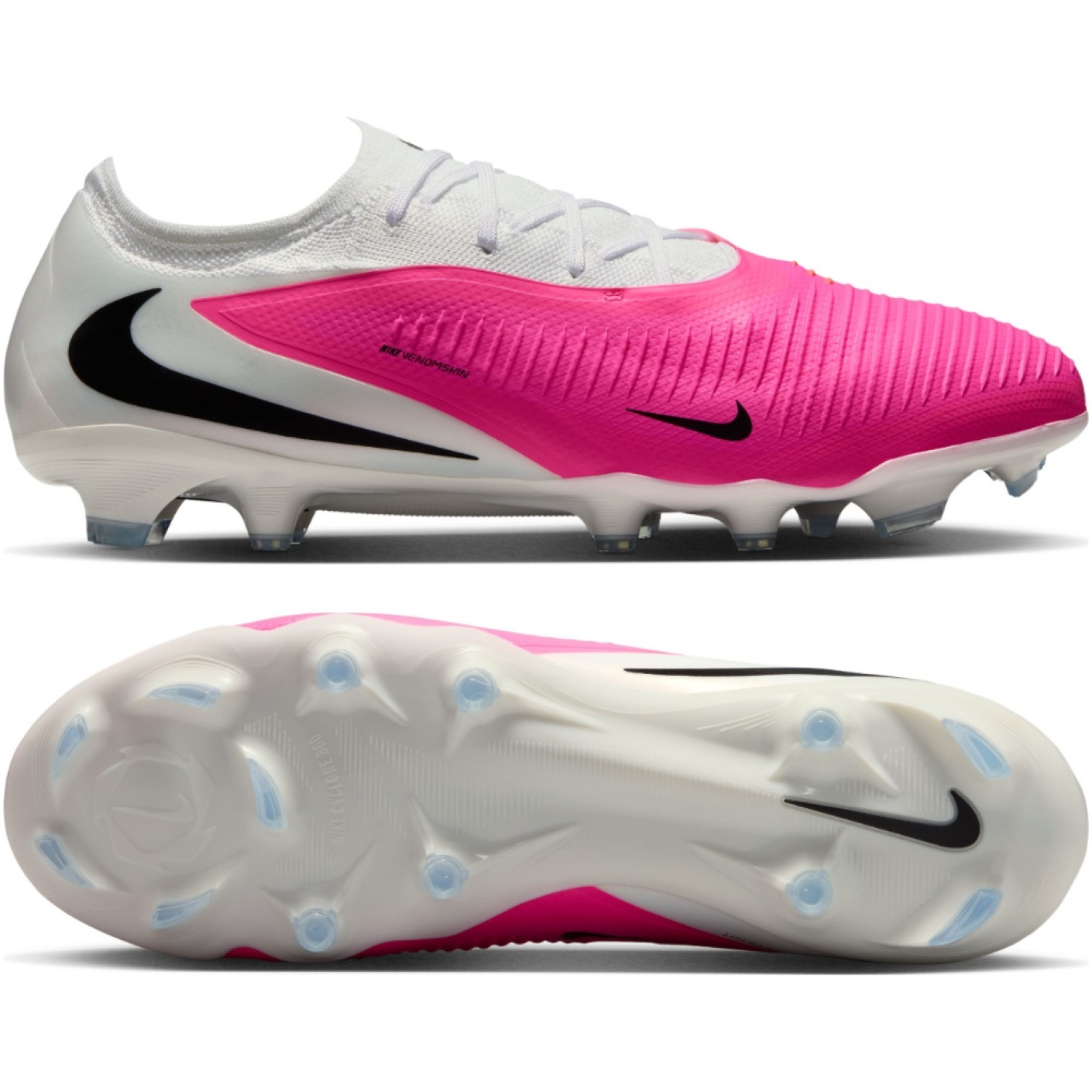 Nike Phantom 6 Low Pro (FG) Gras Voetbalschoenen Wit Felroze Zwart
