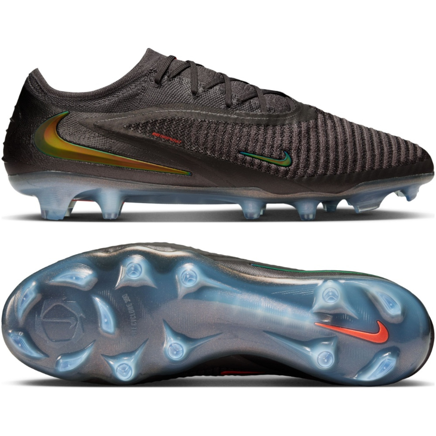 Nike Phantom 6 Low Elite LV8 Gras Voetbalschoenen (FG) Donkergrijs Oranje Multicolor