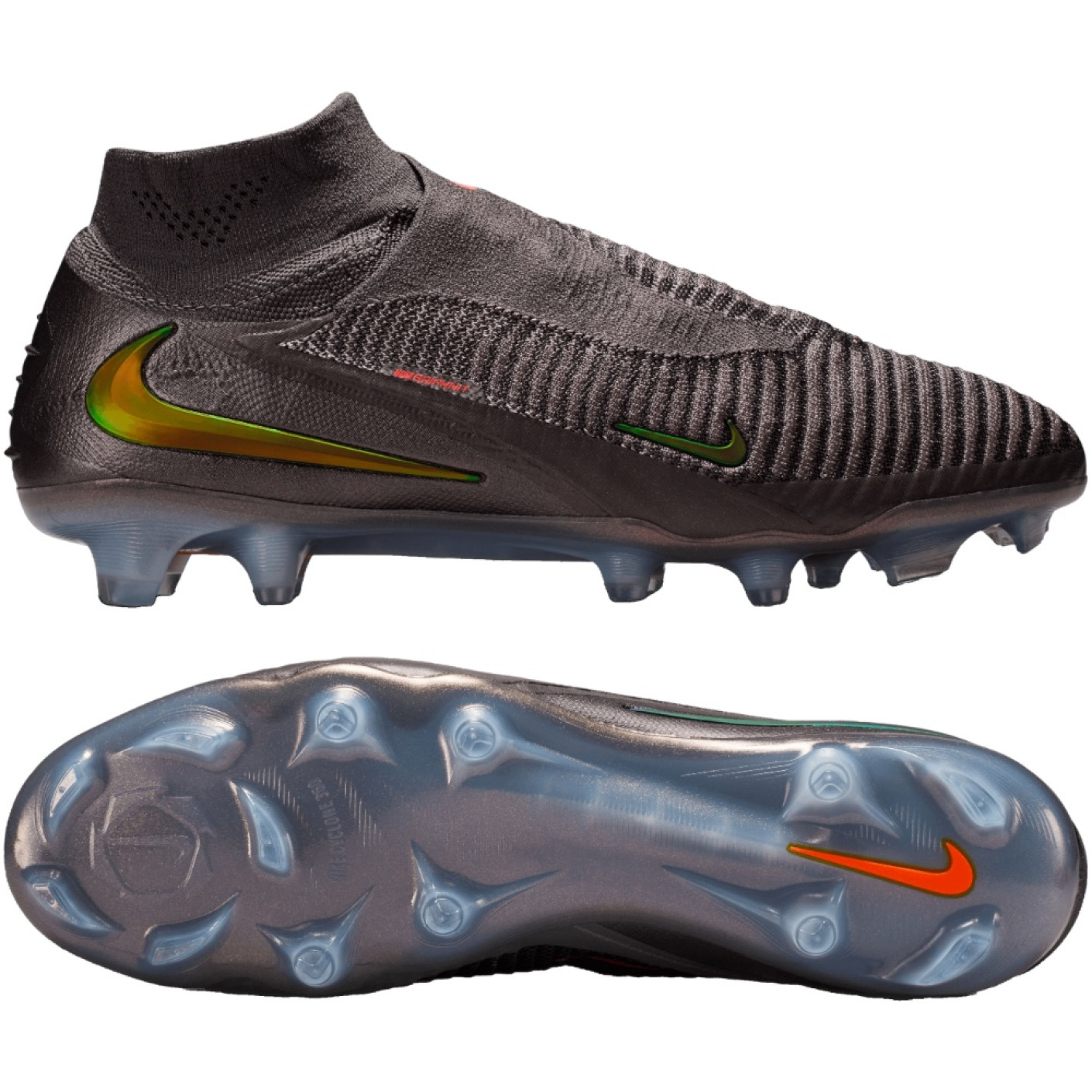 Nike Phantom 6 High Elite LV8 Grass Football Boots (FG) Dark Grey Orange Multicolor
