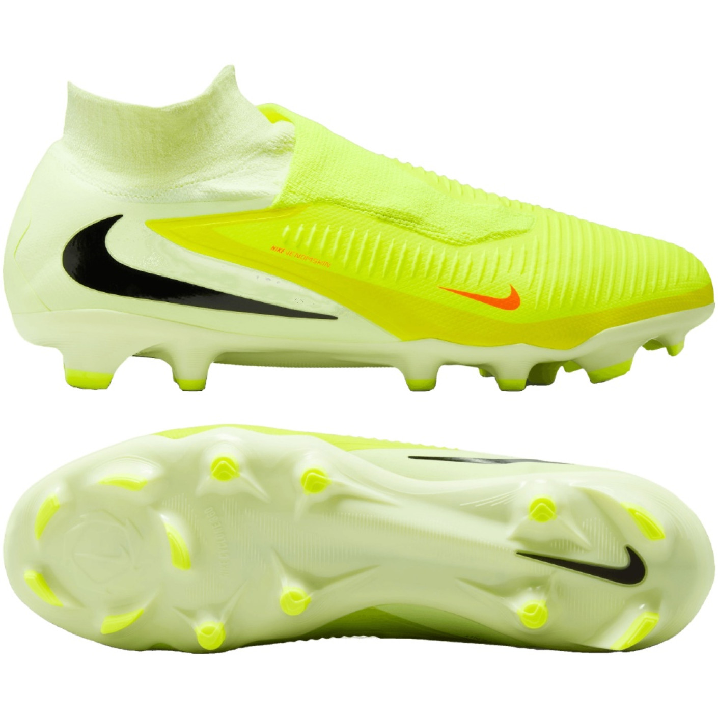 Nike Phantom 6 Pro High Gras Voetbalschoenen (FG) Geel Oranje Zwart