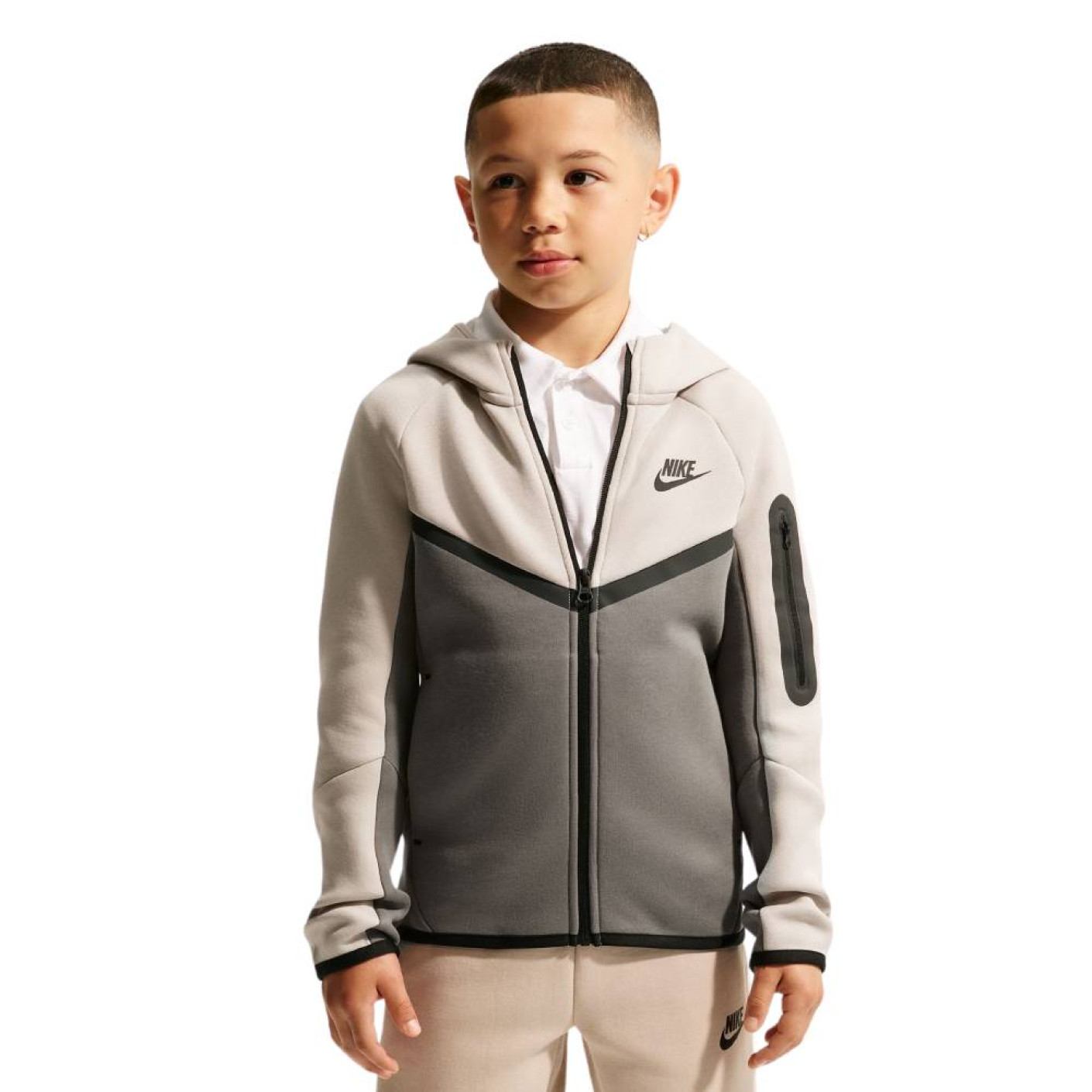Nike Tech Fleece Vest Kids Lichtgrijs Grijs Zwart