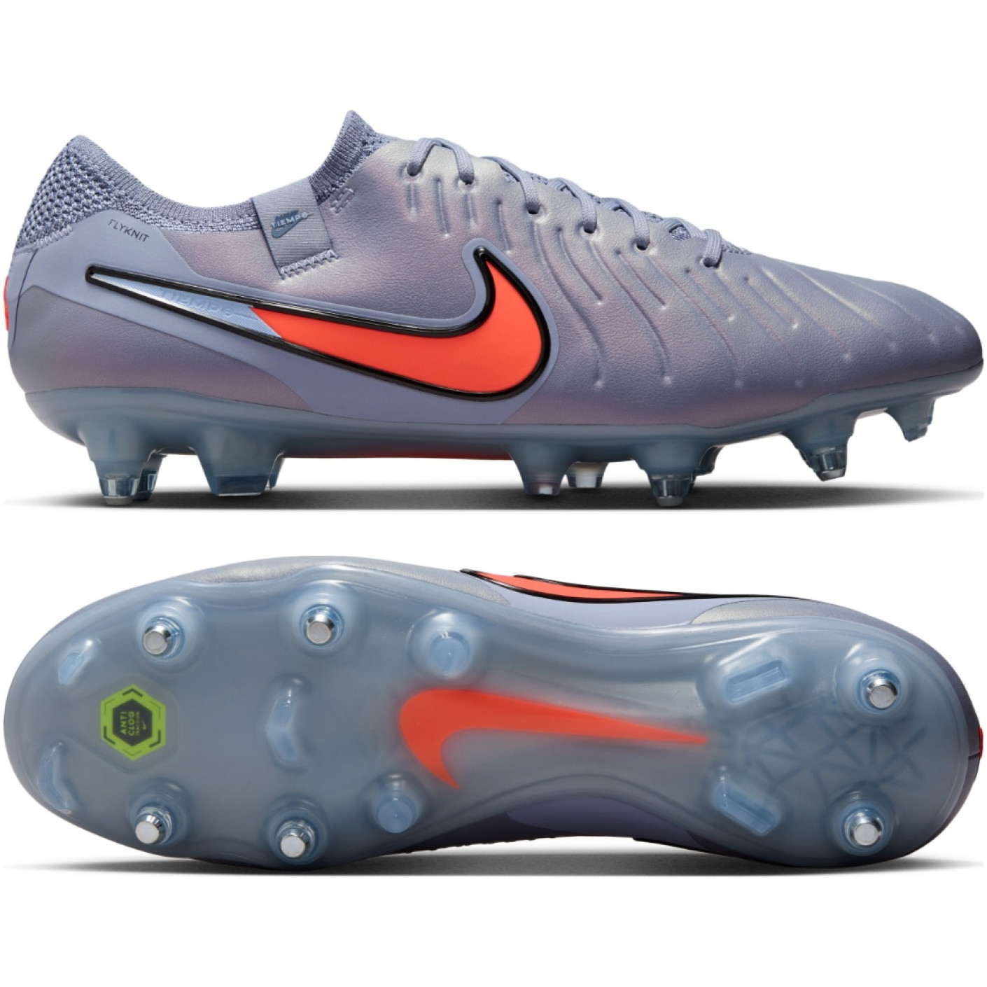 Nike Tiempo Legend Elite 10 IJzeren-Nop Voetbalschoenen (SG) Anti-Clog Lichtblauw Felrood Zwart