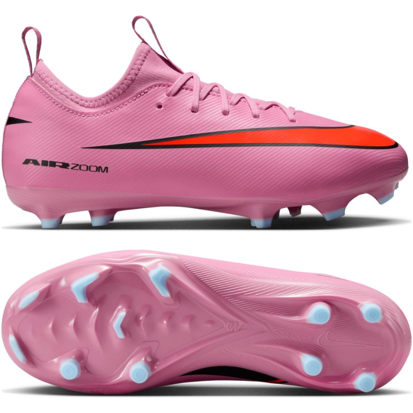 Nike Zoom Mercurial Vapor Academy 16 Gras / Kunstgras Voetbalschoenen (MG) Kids Roze Felrood Lichtblauw