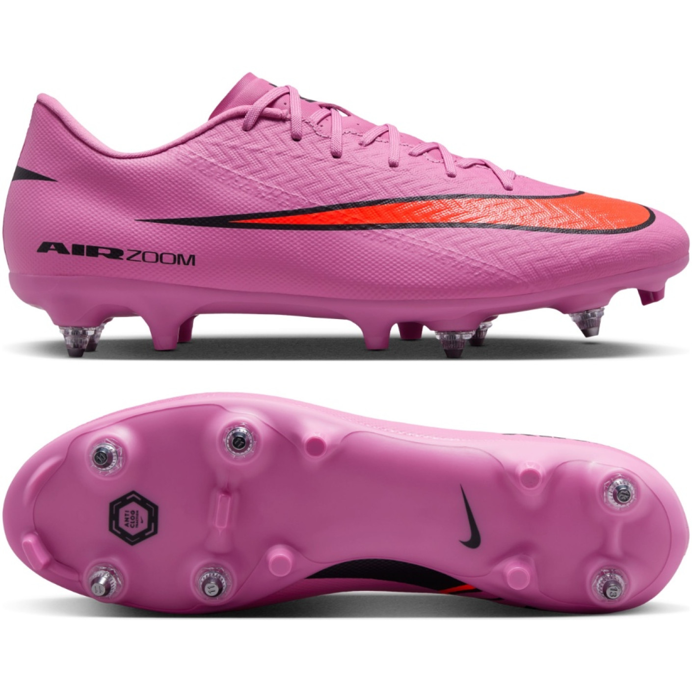 Nike Zoom Mercurial Vapor Academy 16 IJzeren-Nop Voetbalschoenen (SG) Anti-Clog Roze Felrood Lichtblauw