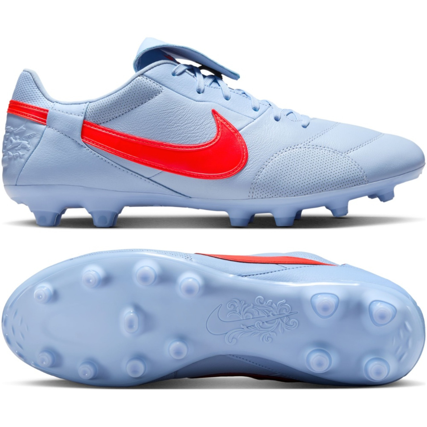 Nike Premier III Gras Football Boots (FG) Light Blue Bright Red