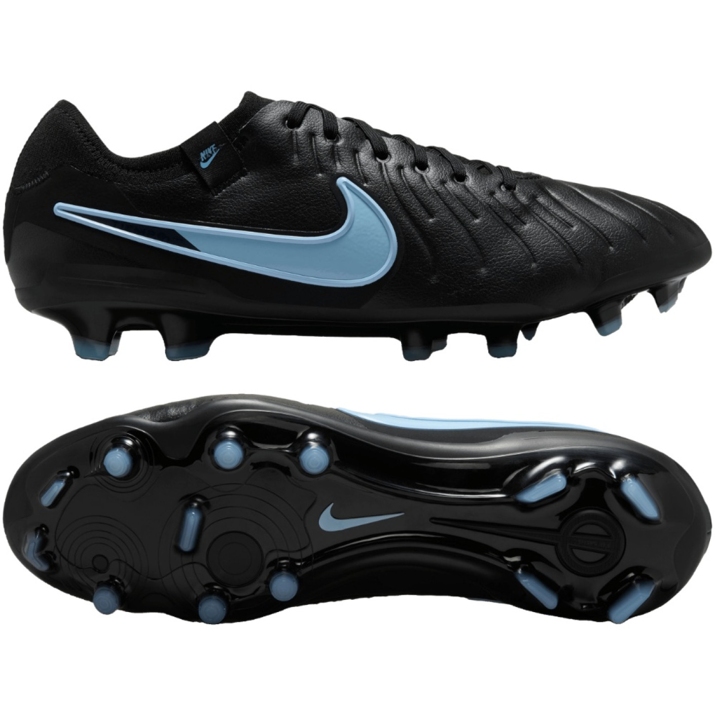 Nike Tiempo Legend 10 Pro Gras Football Boots (FG) Black Light Blue