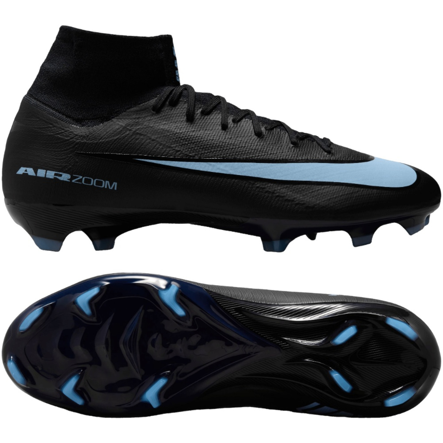 Nike Zoom Mercurial Superfly 10 Pro Gras Football Boots (FG) Black Light Blue