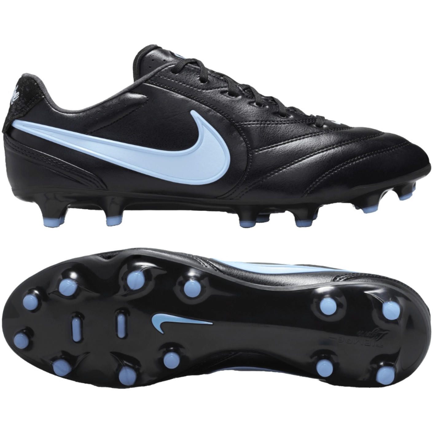 Nike Tiempo Pro Ligera Gras Football Boots (FG) Black Light Blue