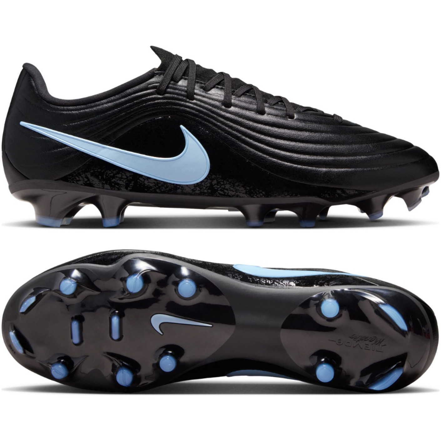Nike Tiempo Academy Maestro Gras / Kunstgras Voetbalschoenen (MG) Zwart Lichtblauw