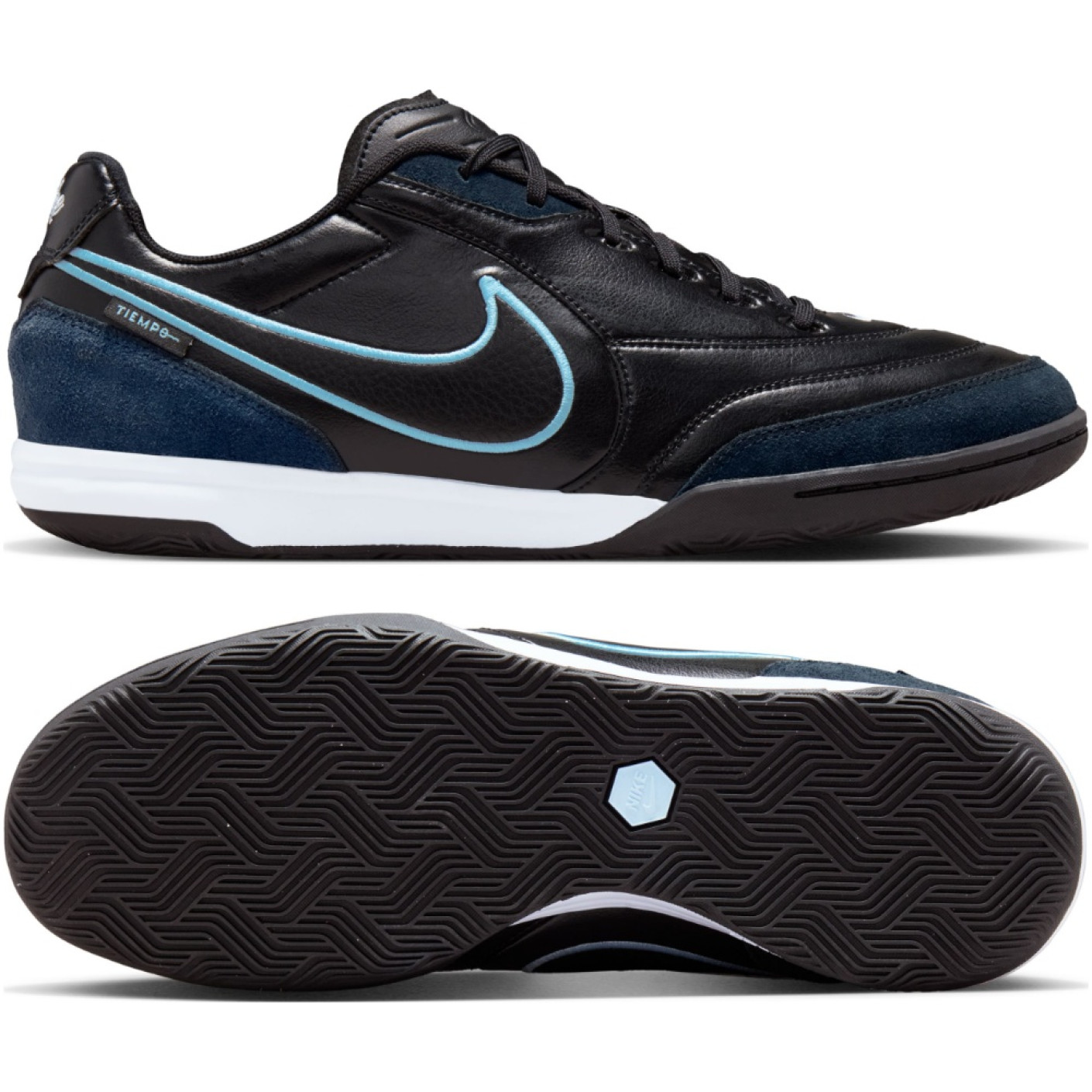 Nike Tiempo Street Gato Street Football Boots Black Obsidian Light Blue